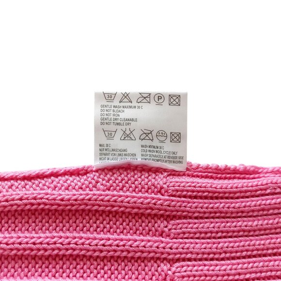Escada Sport Pink V-neck Short Sleeve Sweater with Orange Trim Women's Size M - Picture 6 of 6